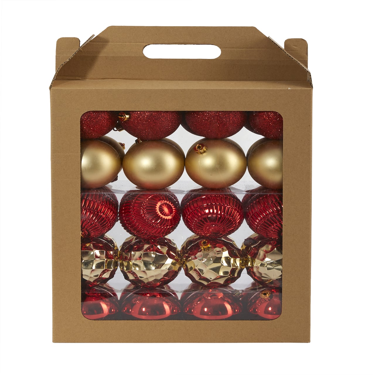 40ct. 3" Red & Gold Shatterproof Ball Ornaments